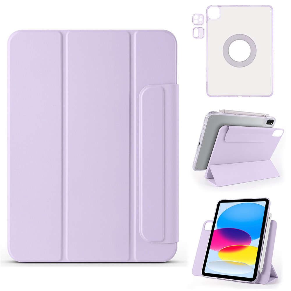Leather Case For iPad Air 11 (2025) / (2024) / Air (2022) / (2020) / Pro 11 (2022) / (2020) / (2018) Folding Stand Magnetic Tablet Cover - Purple