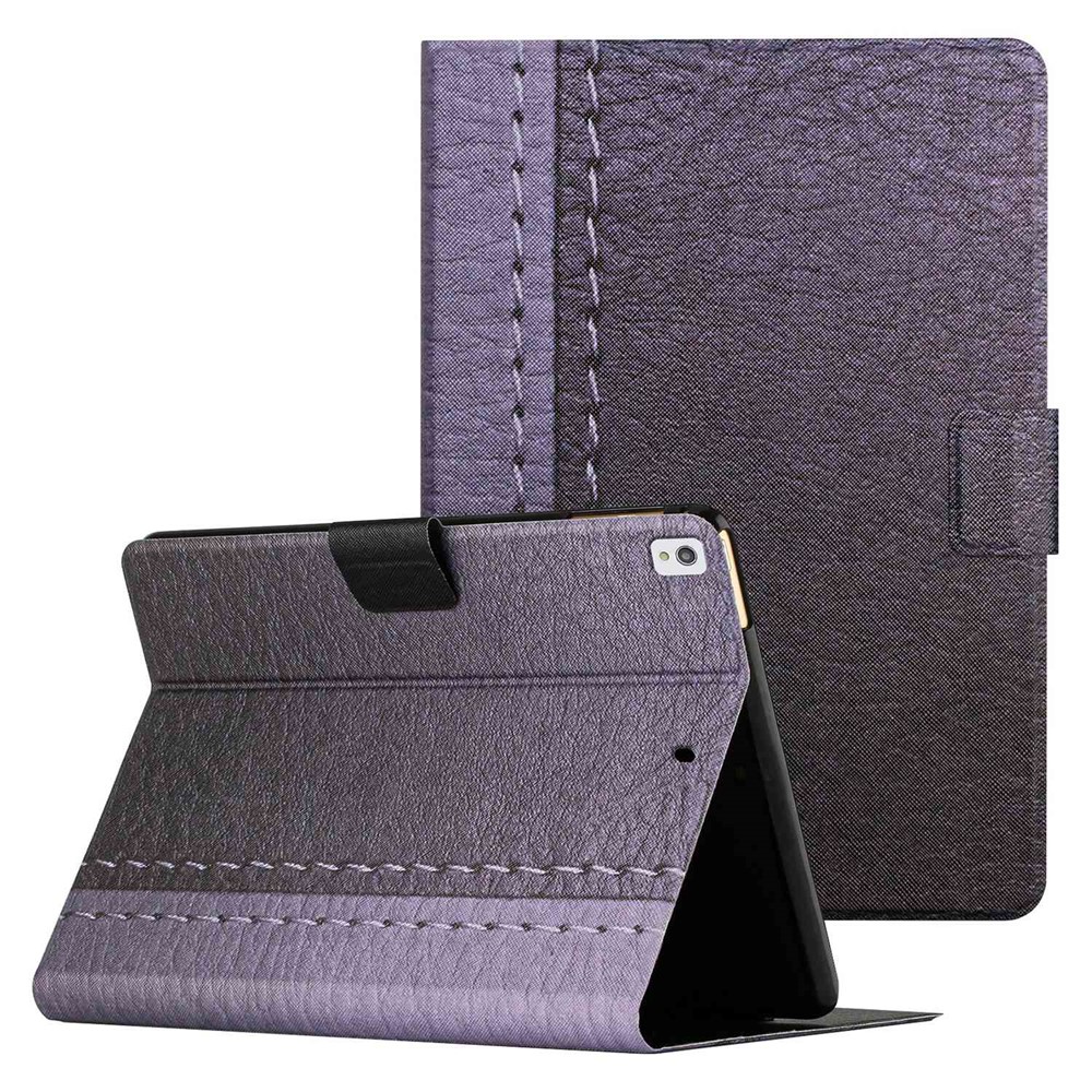 For iPad 10.2 (2021) / (2020) / iPad Air 10.5 inch (2019) Auto Wake / Sleep Tablet Case Bi-color Splicing PU Leather Stand Card Holder Cover - Grey