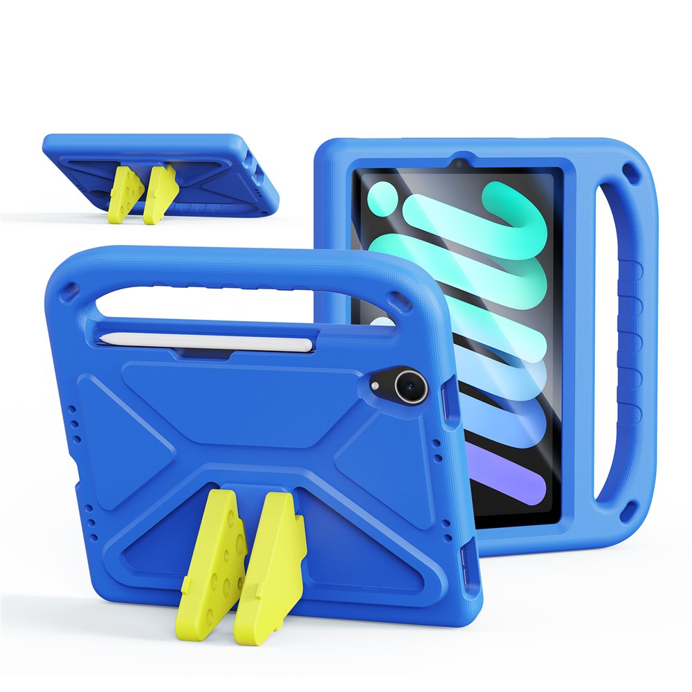 For iPad mini (2021) / iPad mini (2024) Tablet Case with Kickstand DUX DUCIS Puff Series EVA Kids Shockproof Cover - Blue