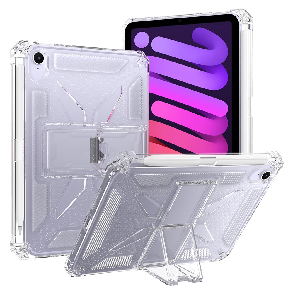 Clear Case For iPad Air 11 (2025)  /  (2024)  /  Air (2022)  /  (2020)  /  Pro 11-inch (2018) Kickstand Shockproof TPU + PC Tablet Cover with Pen Slot