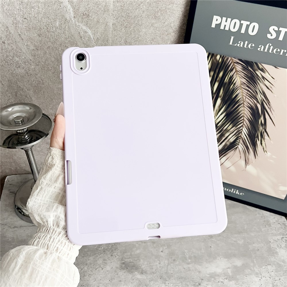 Tablet Case For iPad Air 11 (2025) / (2024) / Air (2022) /  (2020) / Pro 11-inch (2018) , Solid Color TPU Cover with Pencil Holder - Purple