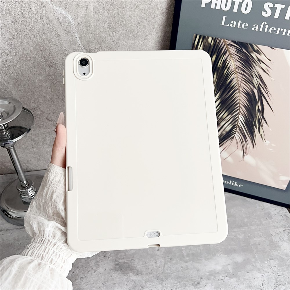 Tablet Case For iPad Air 11 (2025) / (2024) / Air (2022) /  (2020) / Pro 11-inch (2018) , Solid Color TPU Cover with Pencil Holder - White