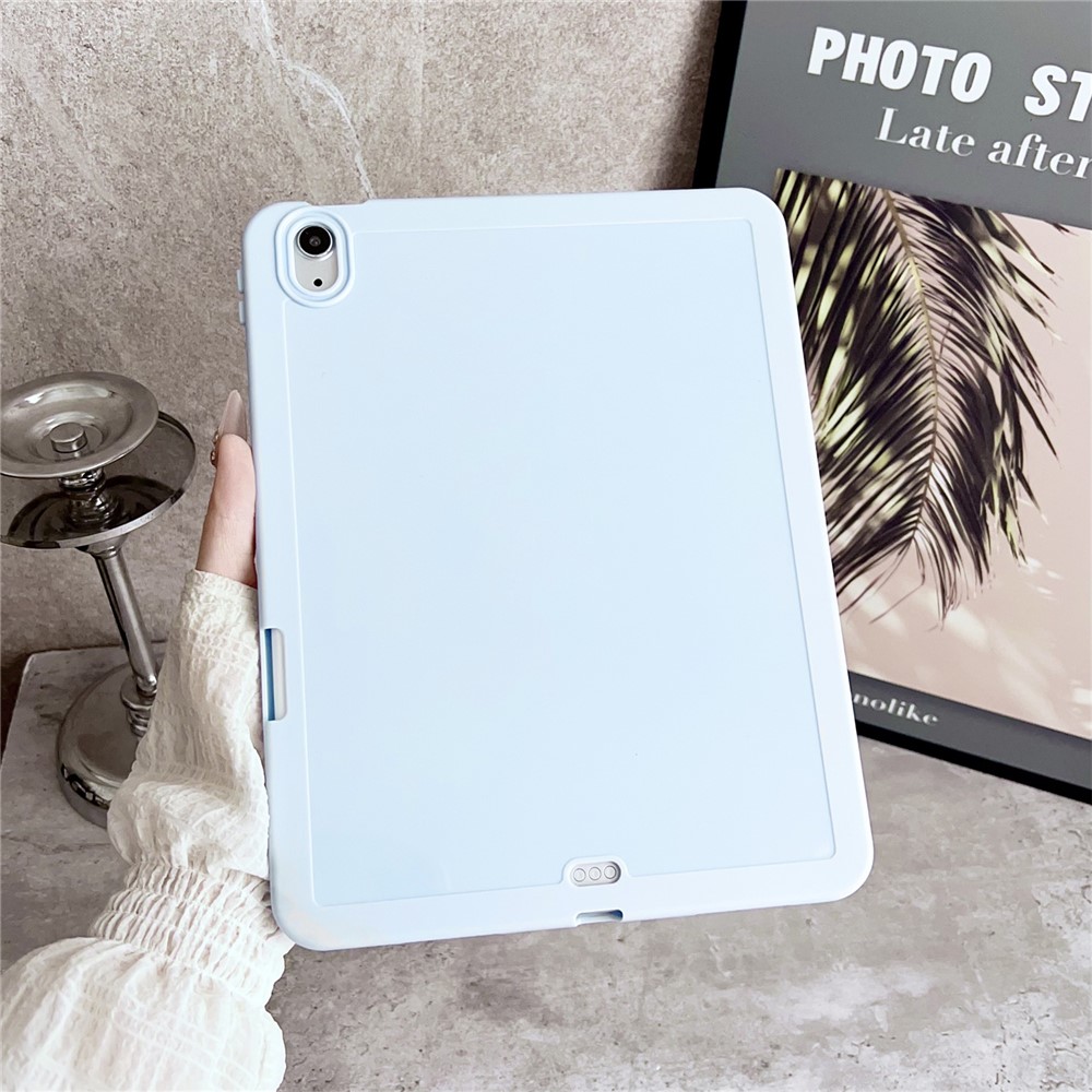 Tablet Case For iPad Air 11 (2025) / (2024) / Air (2022) / (2020) / Pro 11-inch (2018) , Solid Color TPU Cover with Pencil Holder - Blue
