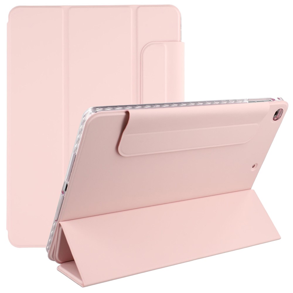 Tablet Case For iPad 9.7-inch (2018)  /  (2017)  /  Air 2  /  Air (2013) Folding Stand Magnetic Leather Cover - Pink