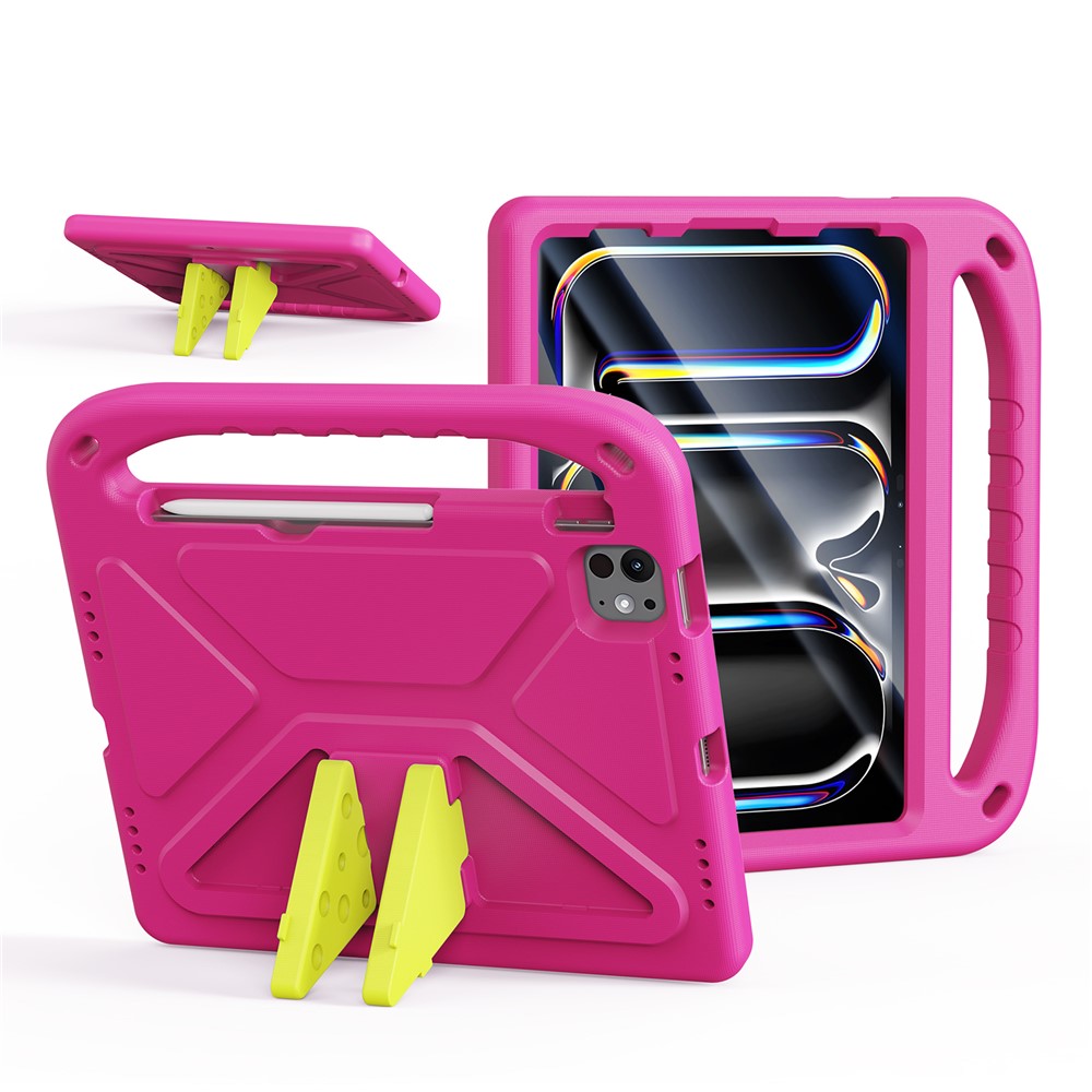 For iPad Air (2022) / iPad Pro 11 (2022) / iPad Pro 11 (2021) / iPad Pro 11 (2020) / iPad Pro 11-inch (2018) / iPad Air (2020) Tablet Case with Kickstand DUX DUCIS Puff Series EVA Kids Shockproof Cover - Pink