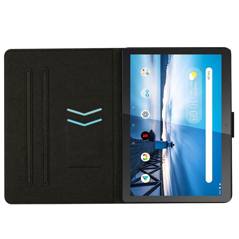 For Lenovo Tab M10 TB-X605F / X505 Adjustable Stand Marble Pattern Tablet Cover PU Leather Card Holder Anti-scratch Case - Green Marble-2