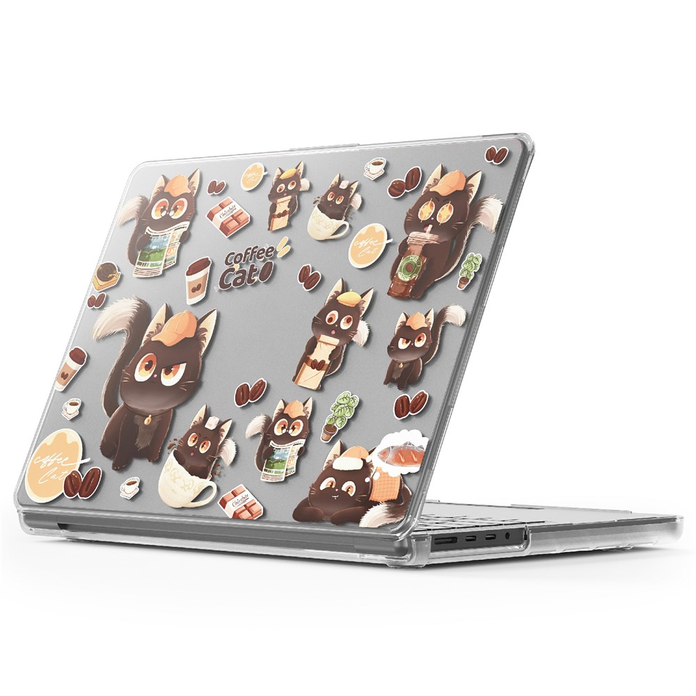 Imprint Pattern PC TPU Laptop Case For MacBook Pro 14 inch (2026) A3427 A3426 / (2025) A3434 A3112 A3185 A3401 / (2024) A2918 A2992 / (2023) A2779 / (2022) / (2021) A2442 - Cat
