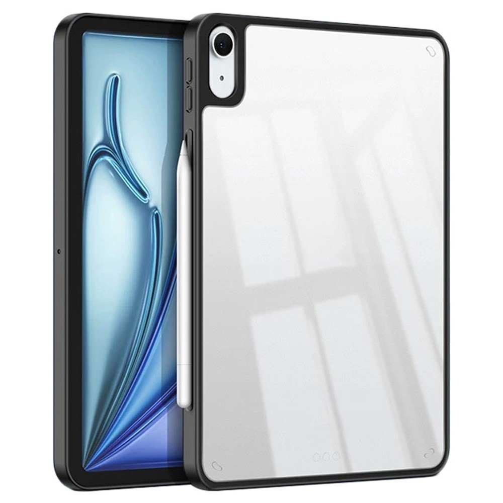 For iPad mini (2024) / (2021) Case TPU + Acrylic + PC Matte Shockproof Tablet Cover - Black