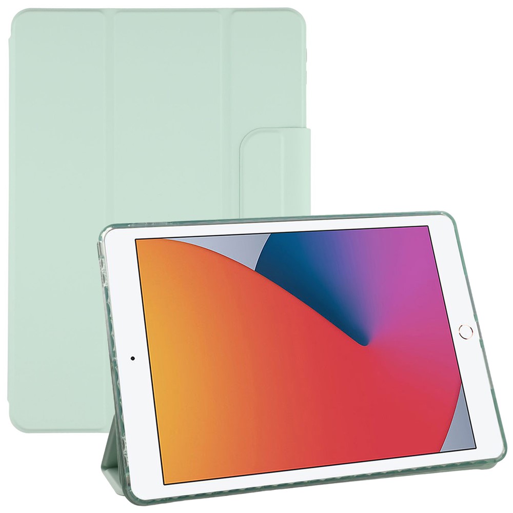 Tablet Case For iPad 10.2 (2021) / (2020) / (2019) / Air 10.5 inch (2019) Folding Stand Magnetic Leather Cover - Light Green