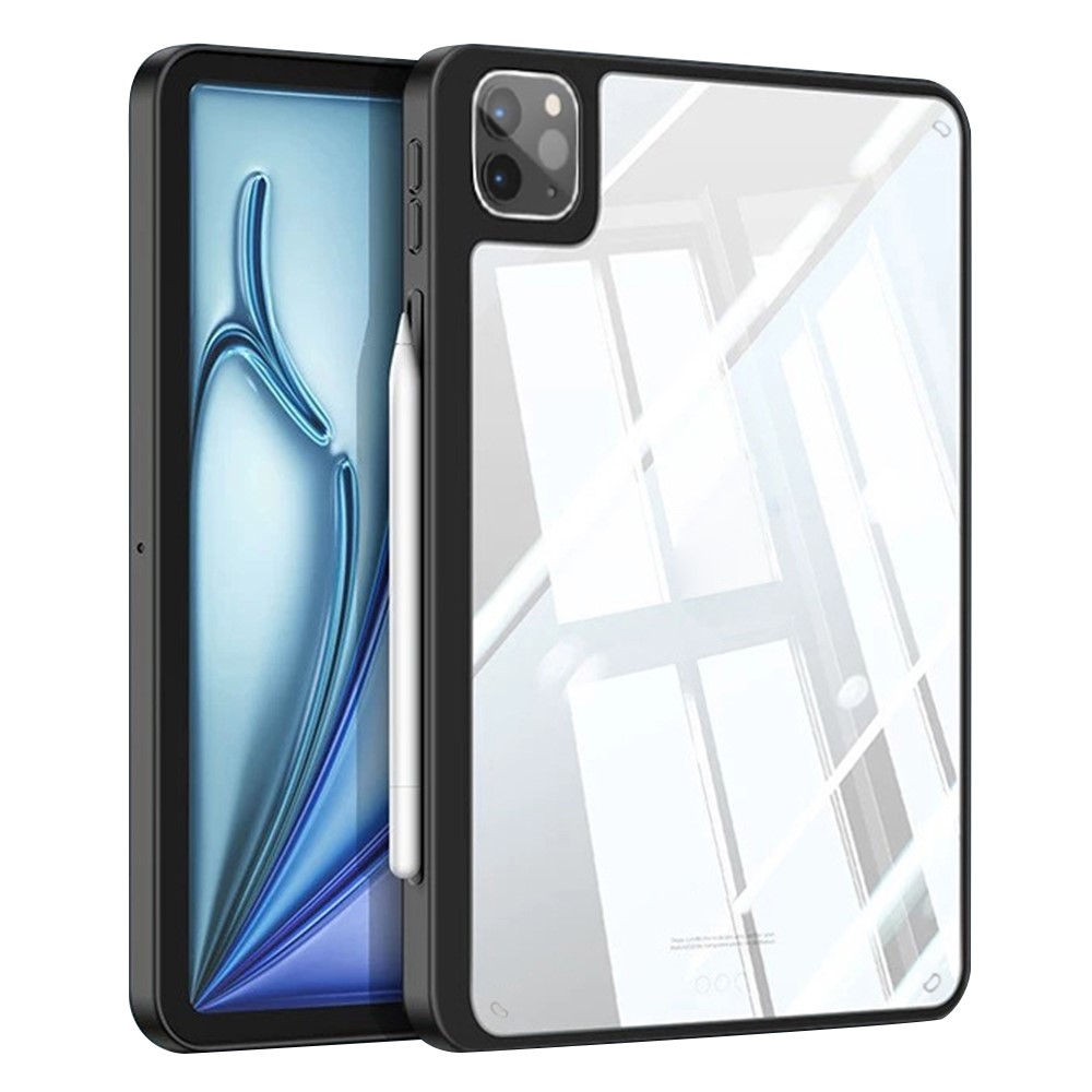 For iPad Pro 11 (2022) / (2021) / (2020) / (2018) Case TPU + Acrylic + PC Matte Shockproof Tablet Cover - Black