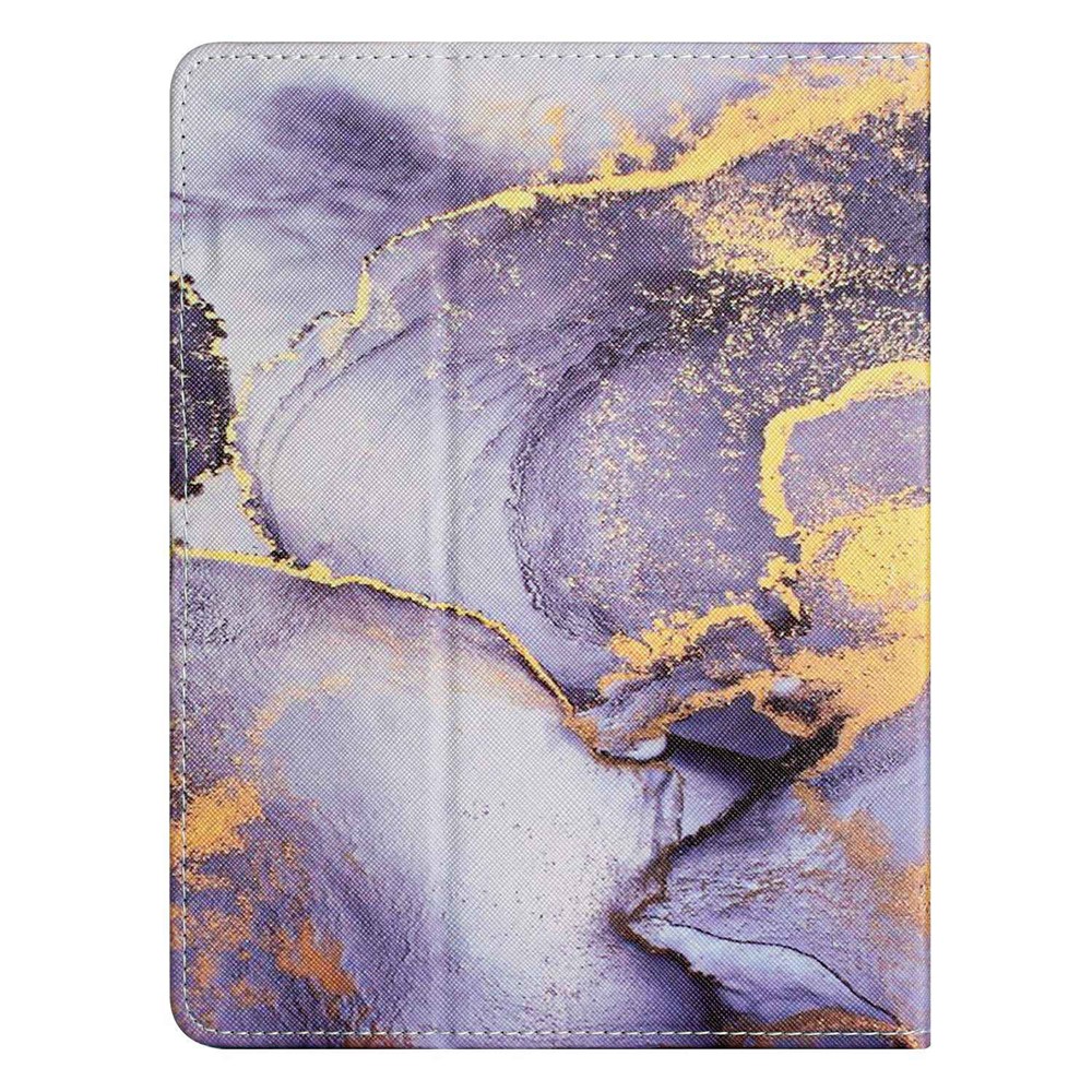 10-inch Tablet Universal PU Leather Case Stitching Marble Pattern Anti-scratch Protective Cover with Stand Card Holder - Purple Marble-7