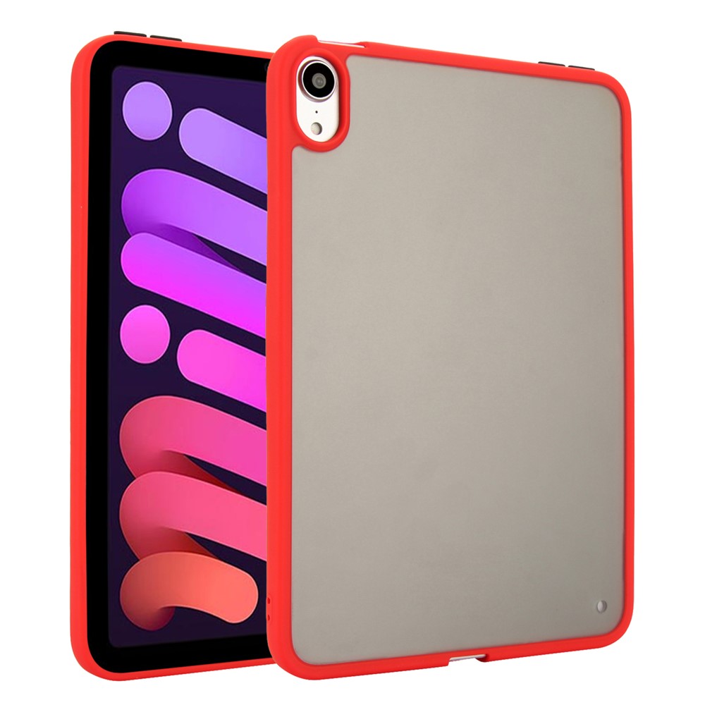 For iPad mini (2024)  /  (2021) Case Skin Touch Matte Acrylic TPU Shockproof Tablet Cover - Red