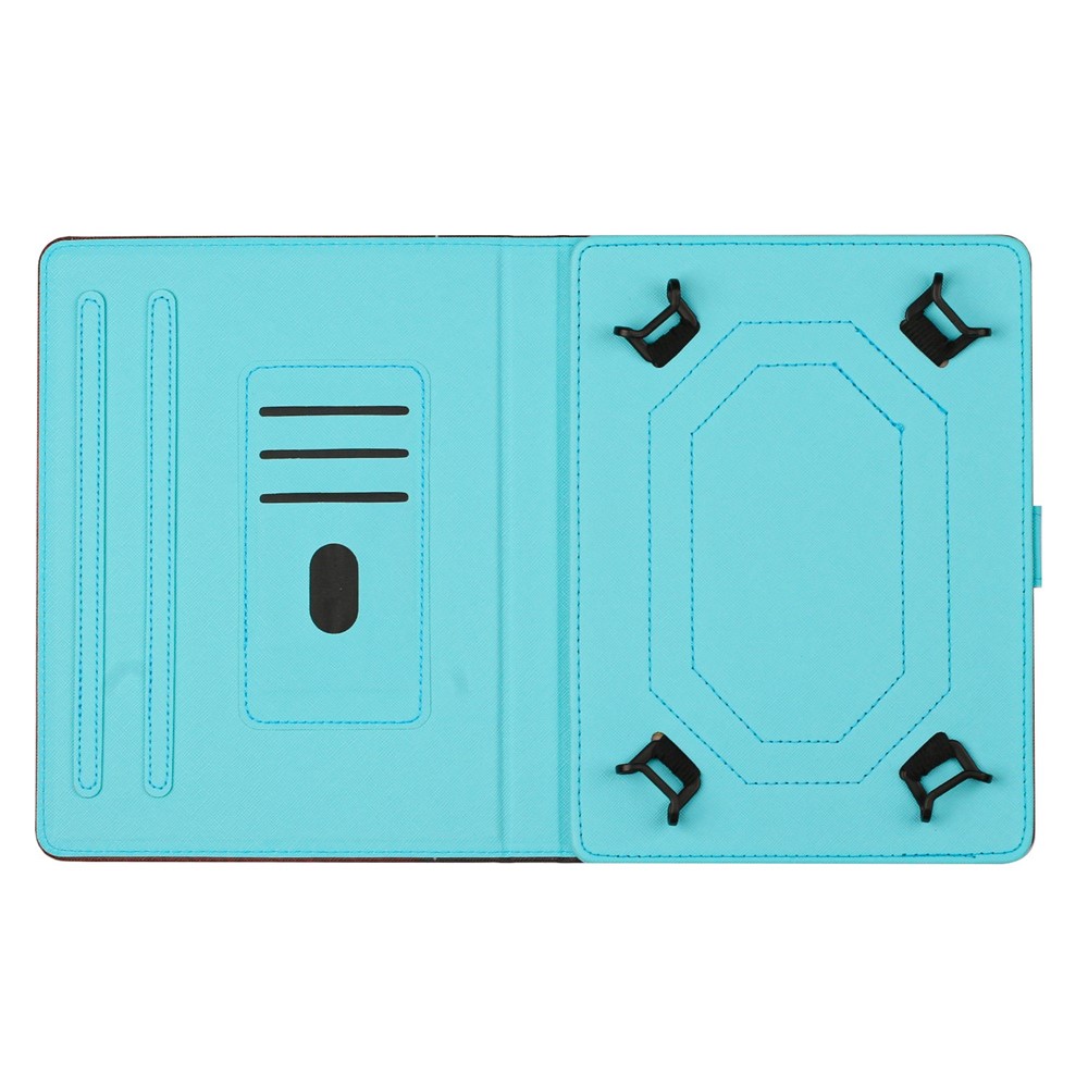 Bi-color Splicing Universal Protective Case for 8-inch Tablet, Stitching PU Leather Stand Card Holder Cover - Rose-2