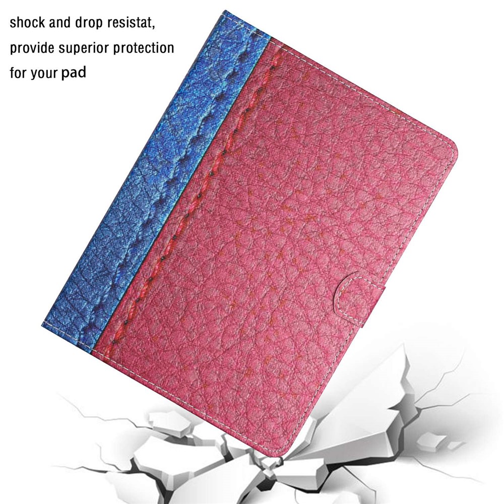 Bi-color Splicing Universal Protective Case for 8-inch Tablet, Stitching PU Leather Stand Card Holder Cover - Rose-4