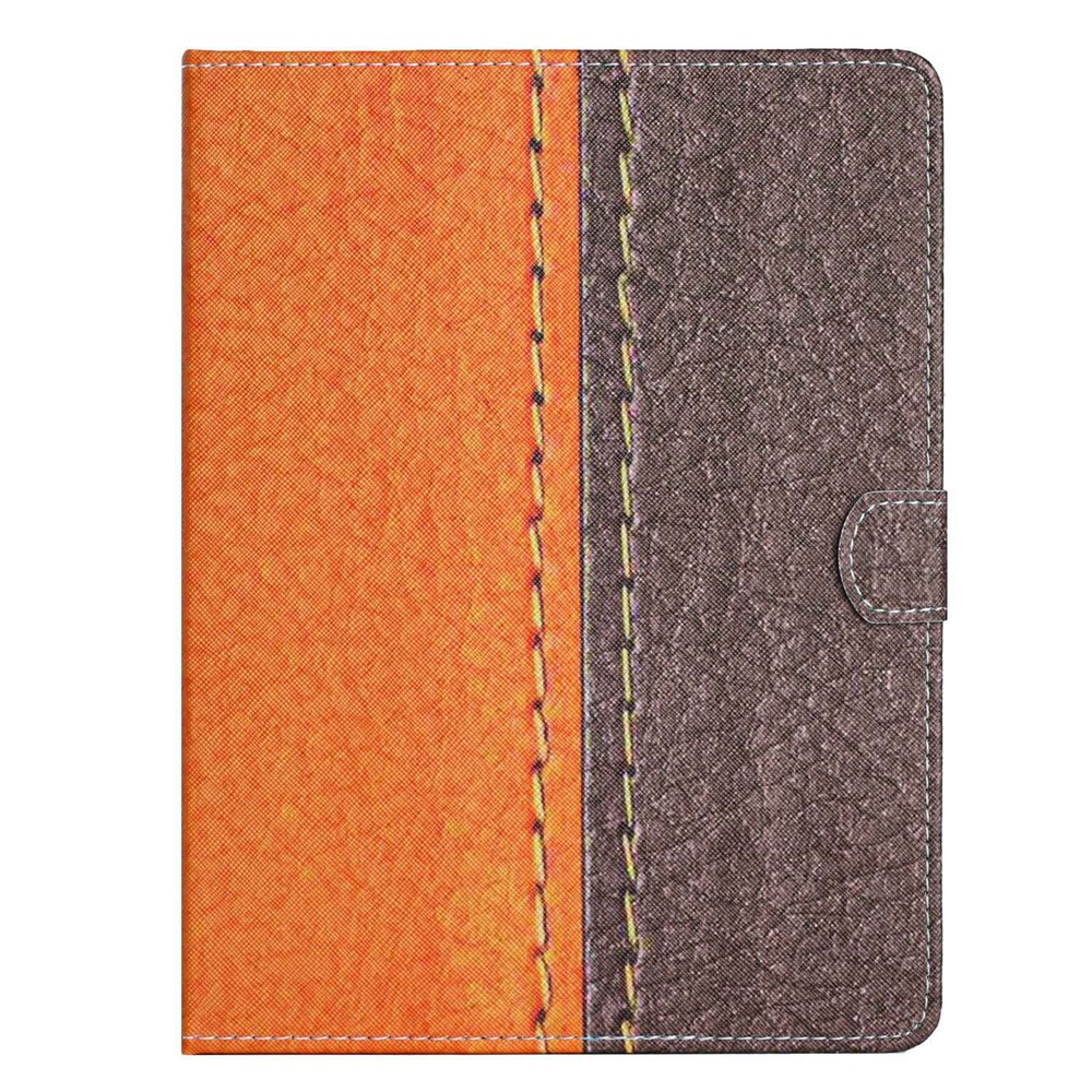 10-inch Tablet Protective Case Bi-color Splicing Stitching PU Leather Anti-scratch Cover with Stand Card Holder - Orange-6