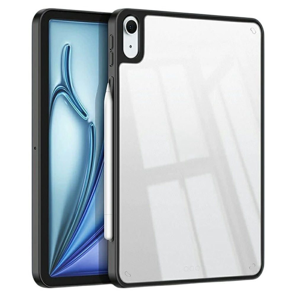 For iPad (2025) / iPad 10.9 (2022) Case TPU + Acrylic + PC Matte Shockproof Tablet Cover - Black