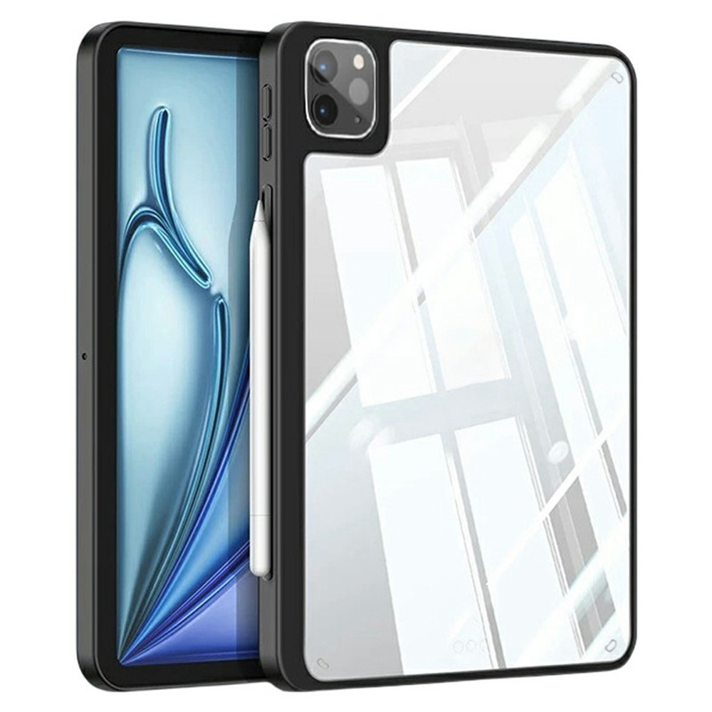 For iPad Pro 11 (2025) / 11 (2024) Case TPU + Acrylic + PC Matte Shockproof Tablet Cover - Black