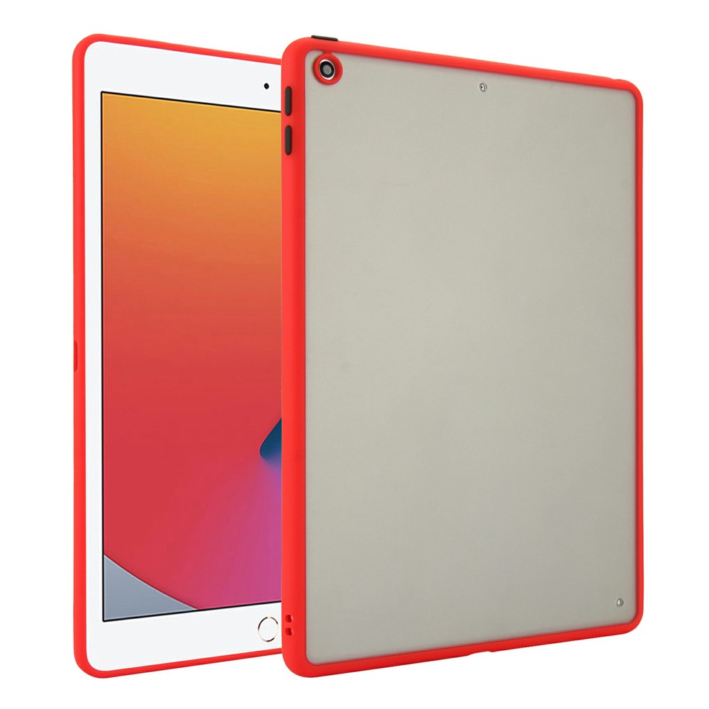 For iPad 9.7-inch (2018)  /  (2017) Case Skin Touch Matte Acrylic TPU Shockproof Tablet Cover - Red