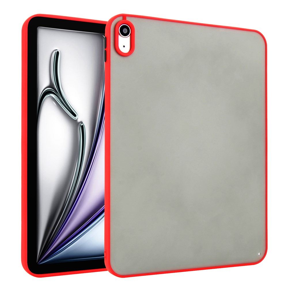 For iPad (2025)  /  10.9 (2022) Case Skin Touch Matte Acrylic TPU Shockproof Tablet Cover - Red