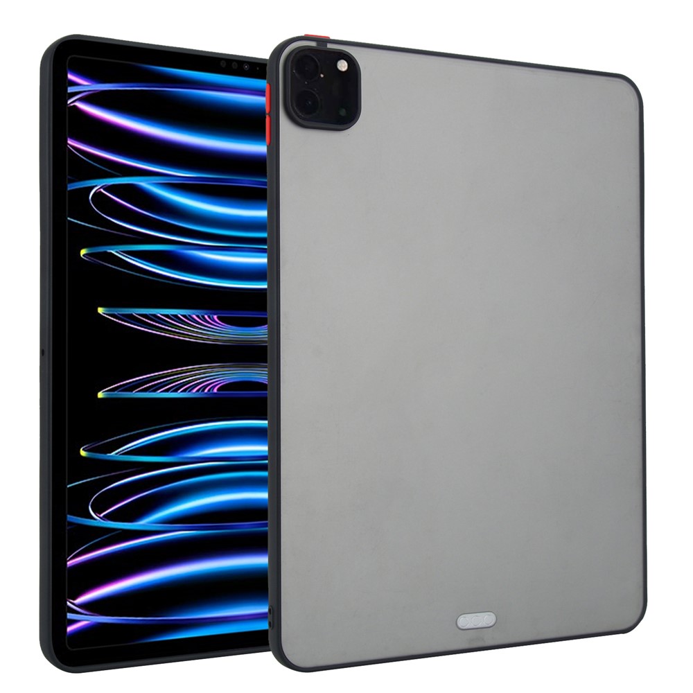 Tablet Case For iPad Pro 12.9 (2022)  /  (2021)  /  (2020)  /  (2018) Skin Touch Matte Acrylic TPU Shockproof Cover - Black