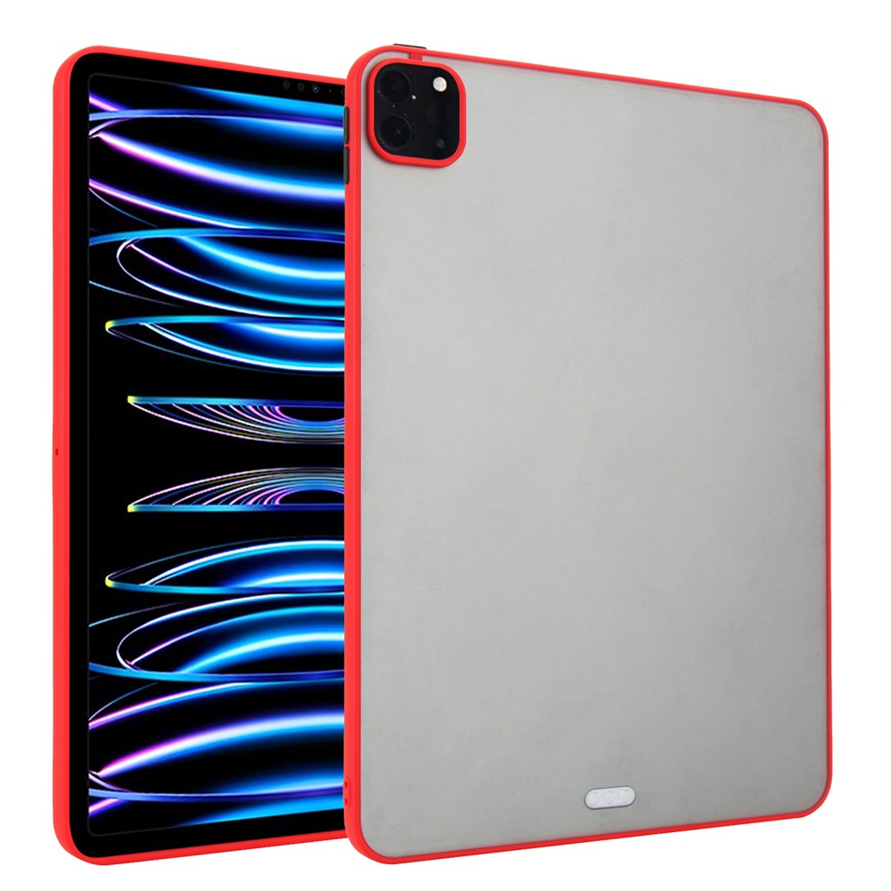 Tablet Case For iPad Pro 12.9 (2022)  /  (2021)  /  (2020)  /  (2018) Skin Touch Matte Acrylic TPU Shockproof Cover - Red