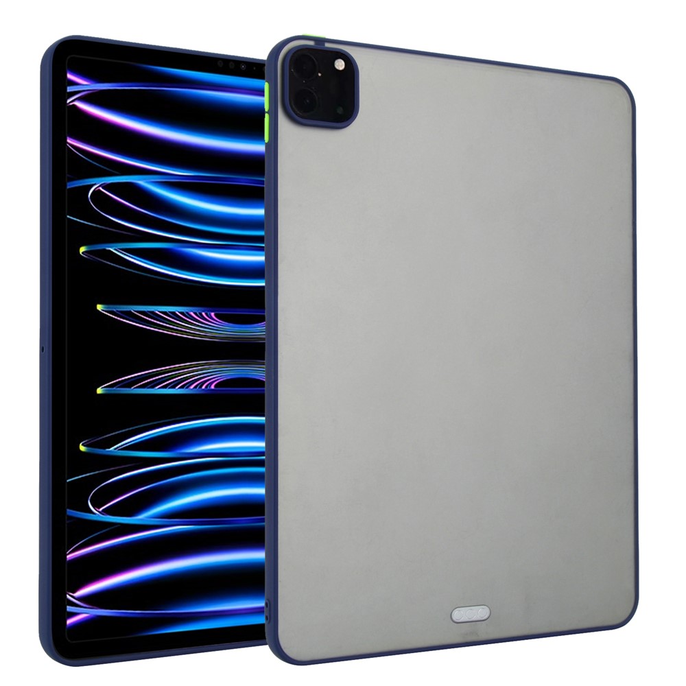 Tablet Case For iPad Pro 12.9 (2022) / (2021) / (2020) / (2018) Skin Touch Matte Acrylic TPU Shockproof Cover - Dark Blue