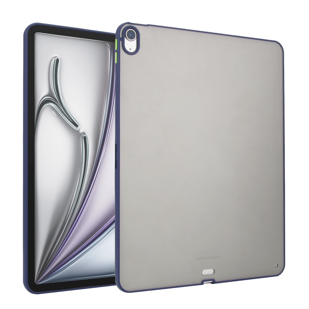 For iPad Air 13 (2024) Case Skin Touch Matte Acrylic TPU Shockproof Tablet Cover - Dark Blue