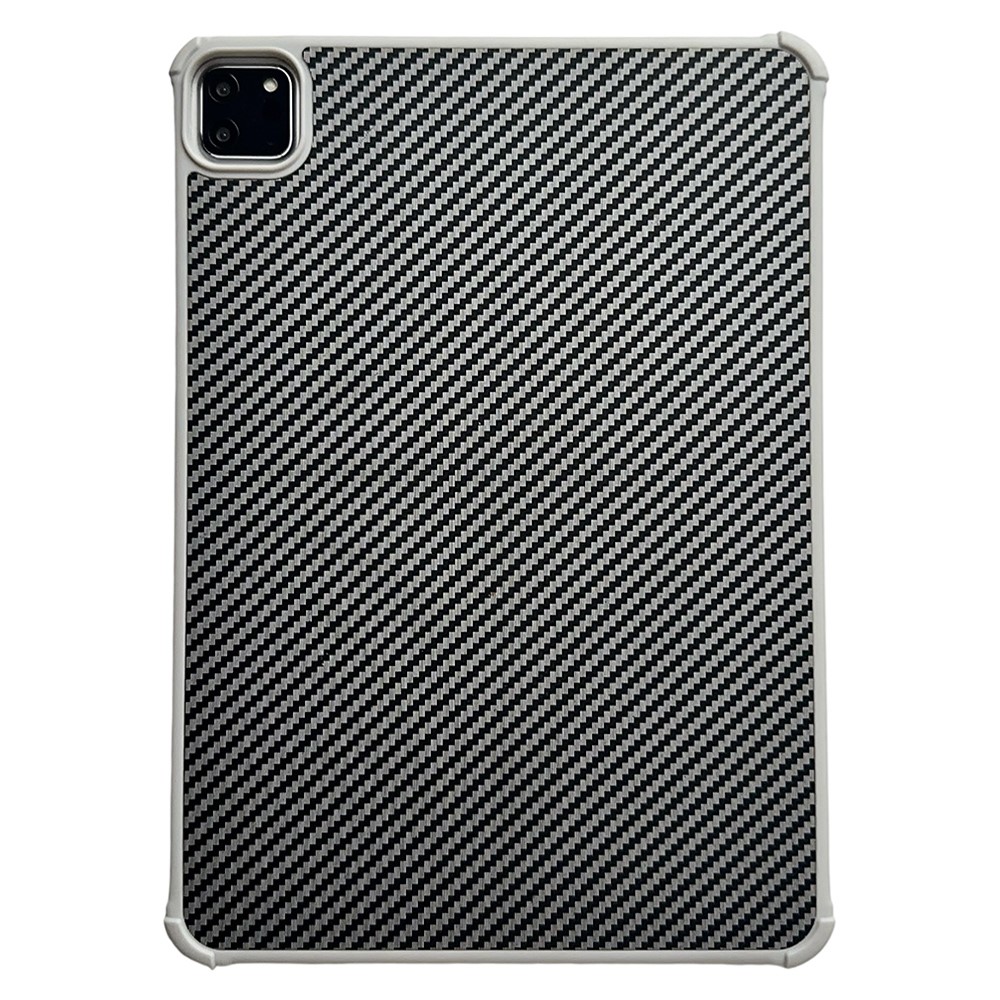 For iPad Pro 11 (2025) / 11 (2024) Magnetic Case Borderless Carbon Fiber Acrylic Tablet Cover - Grey