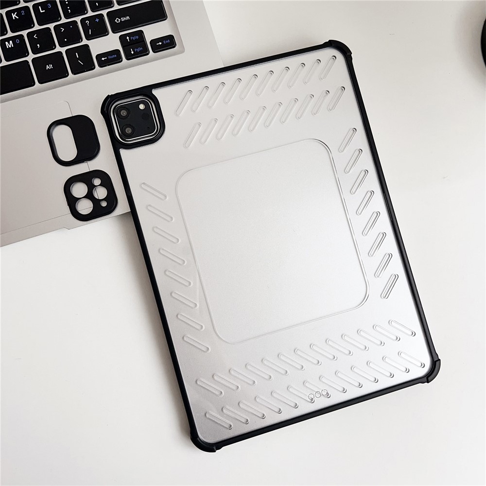 For iPad Air 11 (2025)  /  (2024) Case Hollow Frameless Ventilated TPU Acrylic Clear Tablet Cover - Black