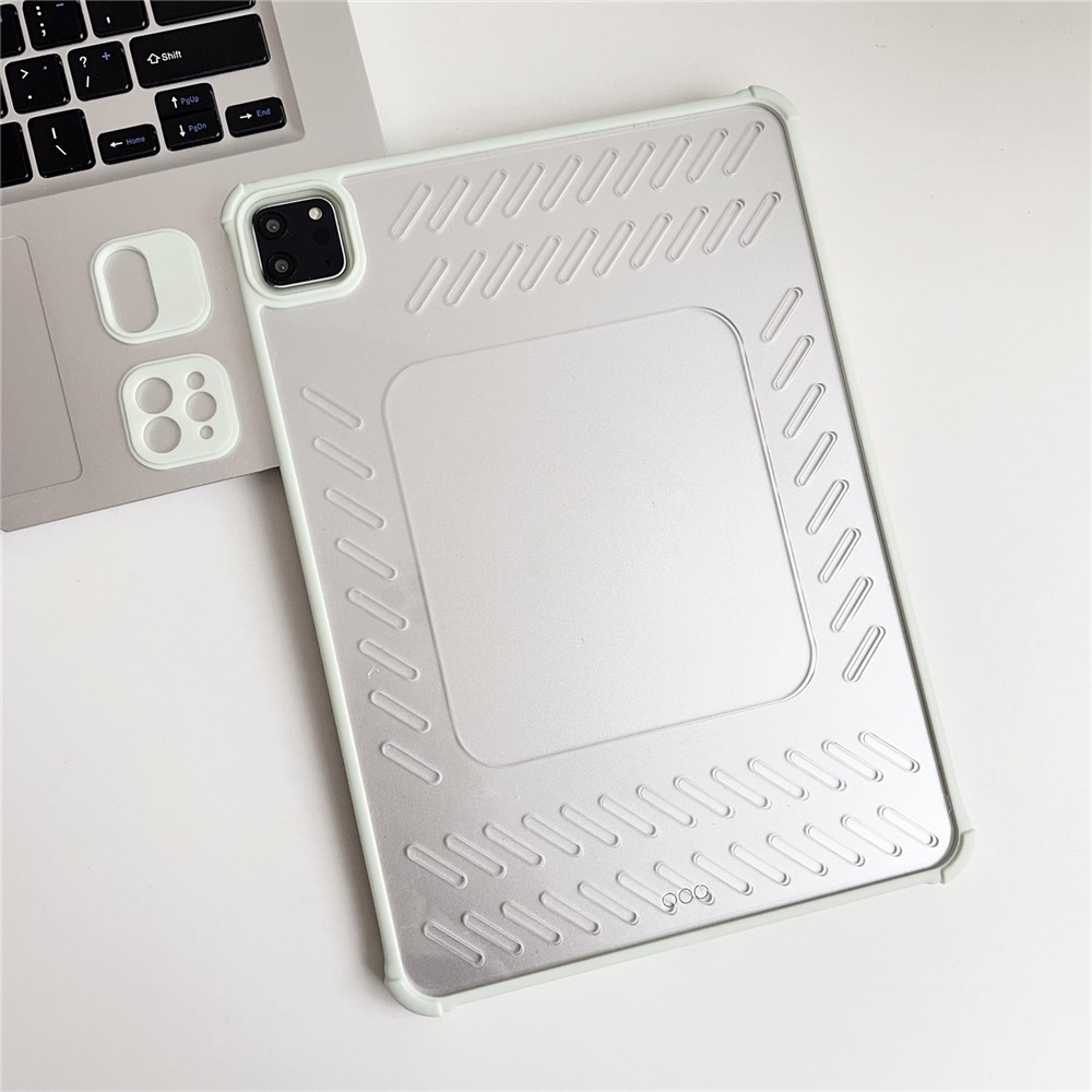 For iPad Air 11 (2025) / (2024) Case Hollow Frameless Ventilated TPU Acrylic Clear Tablet Cover - Light Green