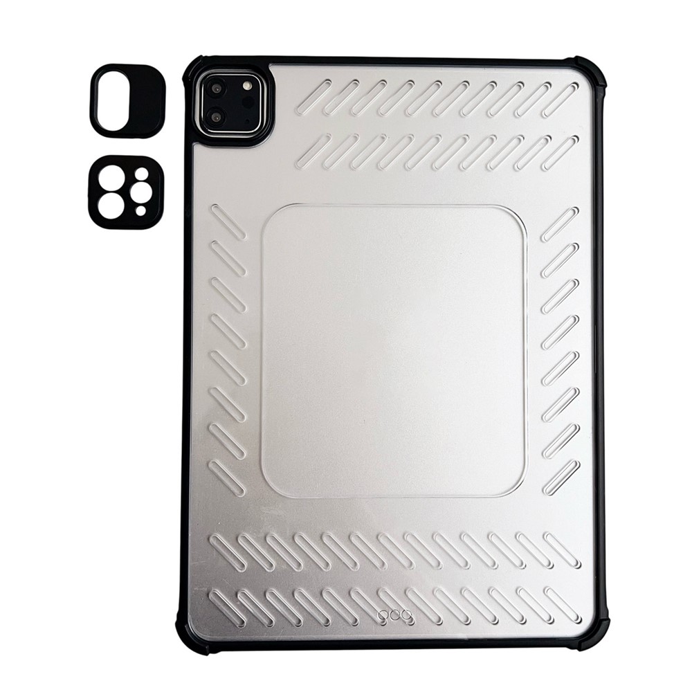 Tablet Case For iPad Pro 11 (2022)  /  (2021)  /  (2020)  /  (2018) Hollow Frameless Ventilated TPU Acrylic Clear Cover - Black