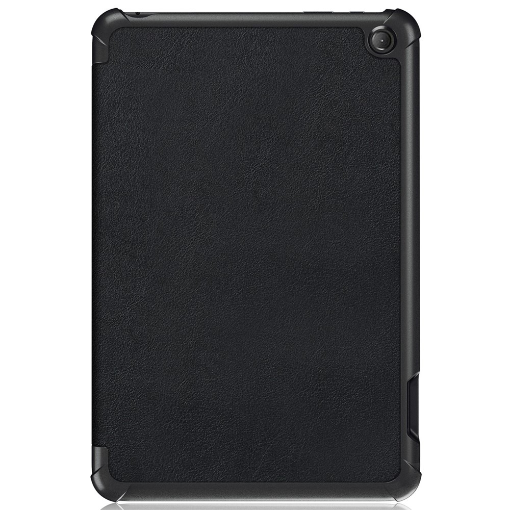 For Amazon Fire 7 (2022) Protective Case PU Leather Tri-fold Stand Shockproof Tablet Cover - Black-9