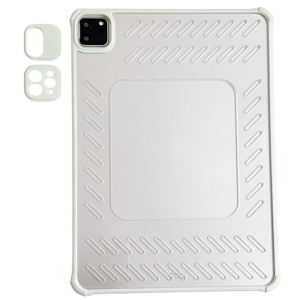 For iPad Pro 11 (2025) / 11 (2024) Case Hollow Frameless Ventilated TPU Acrylic Clear Tablet Cover - Light Green