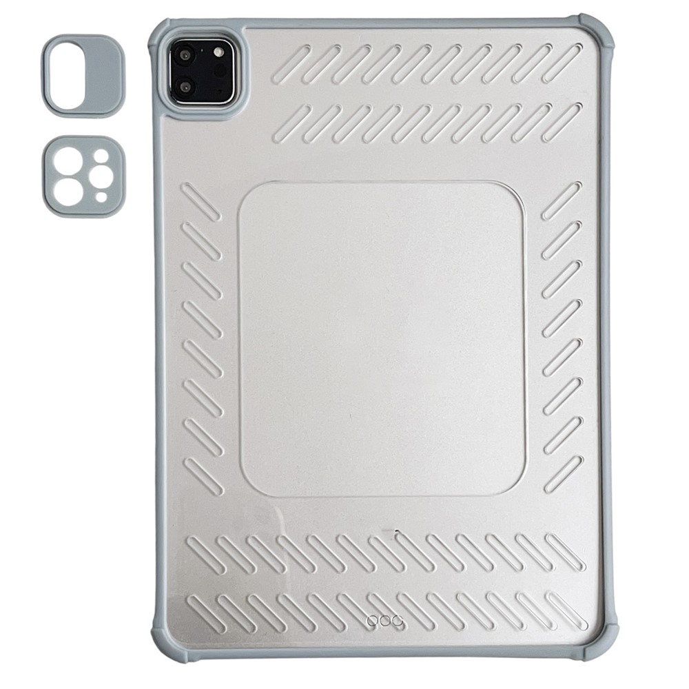 For iPad Pro 11 (2025) / 11 (2024) Case Hollow Frameless Ventilated TPU Acrylic Clear Tablet Cover - Blue