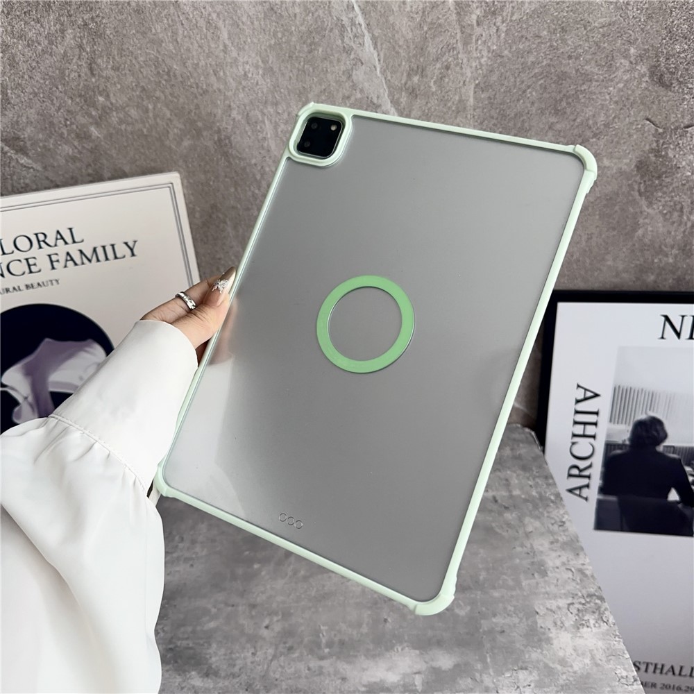 For iPad Air (2022)  /  (2020) Magnetic Case Frameless TPU Acrylic Clear Tablet Cover - Light Green