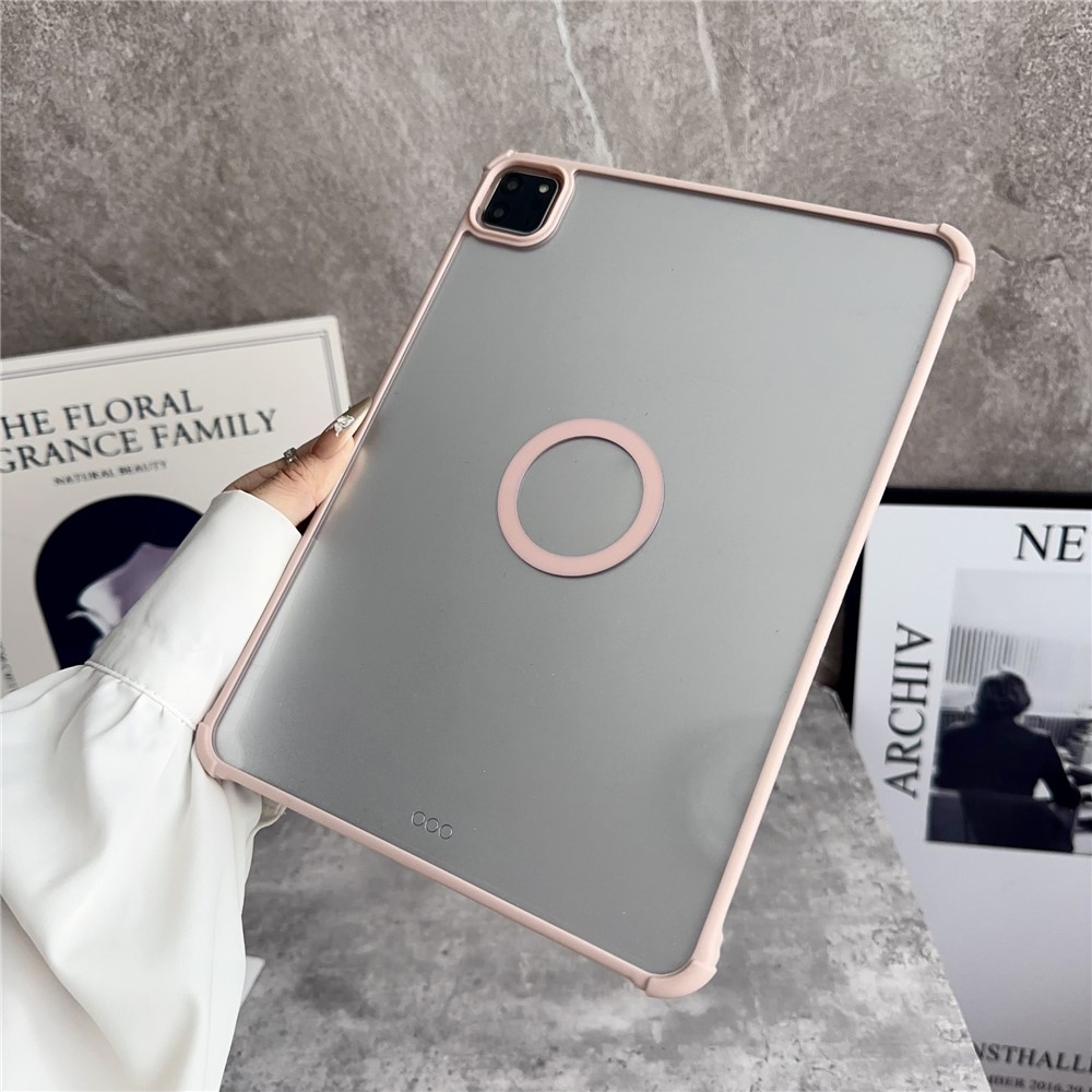 For iPad Air (2022)  /  (2020) Magnetic Case Frameless TPU Acrylic Clear Tablet Cover - Pink
