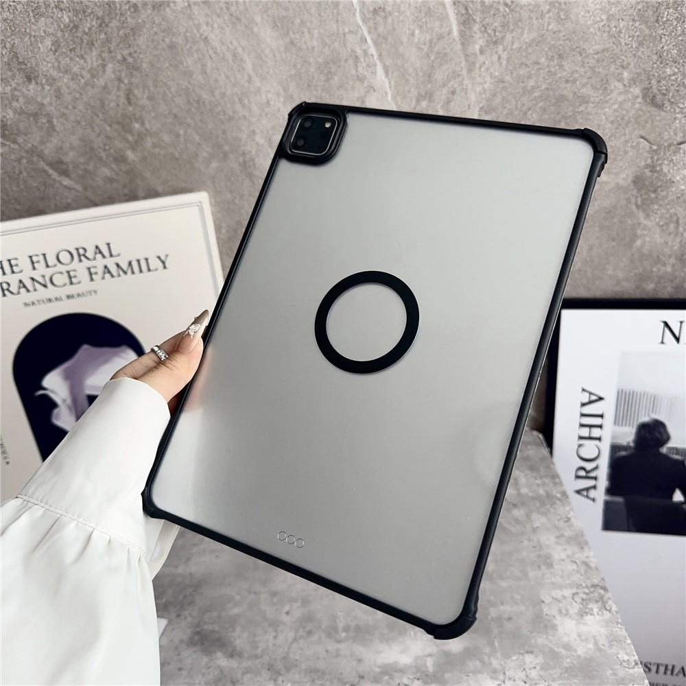 For iPad Air (2022)  /  (2020) Magnetic Case Frameless TPU Acrylic Clear Tablet Cover - Black