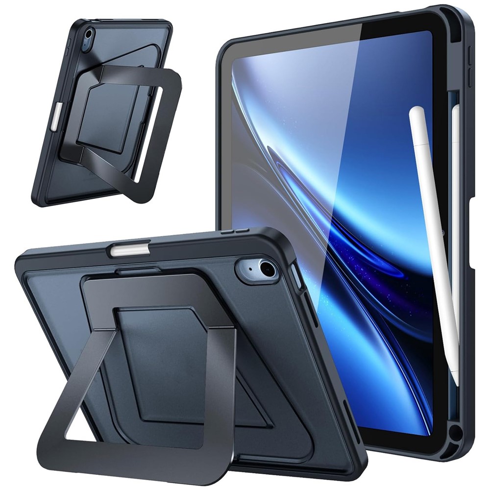 For iPad 10.9 (2022) Case Aluminum Alloy Foldable Kickstand TPU Acrylic Tablet Cover