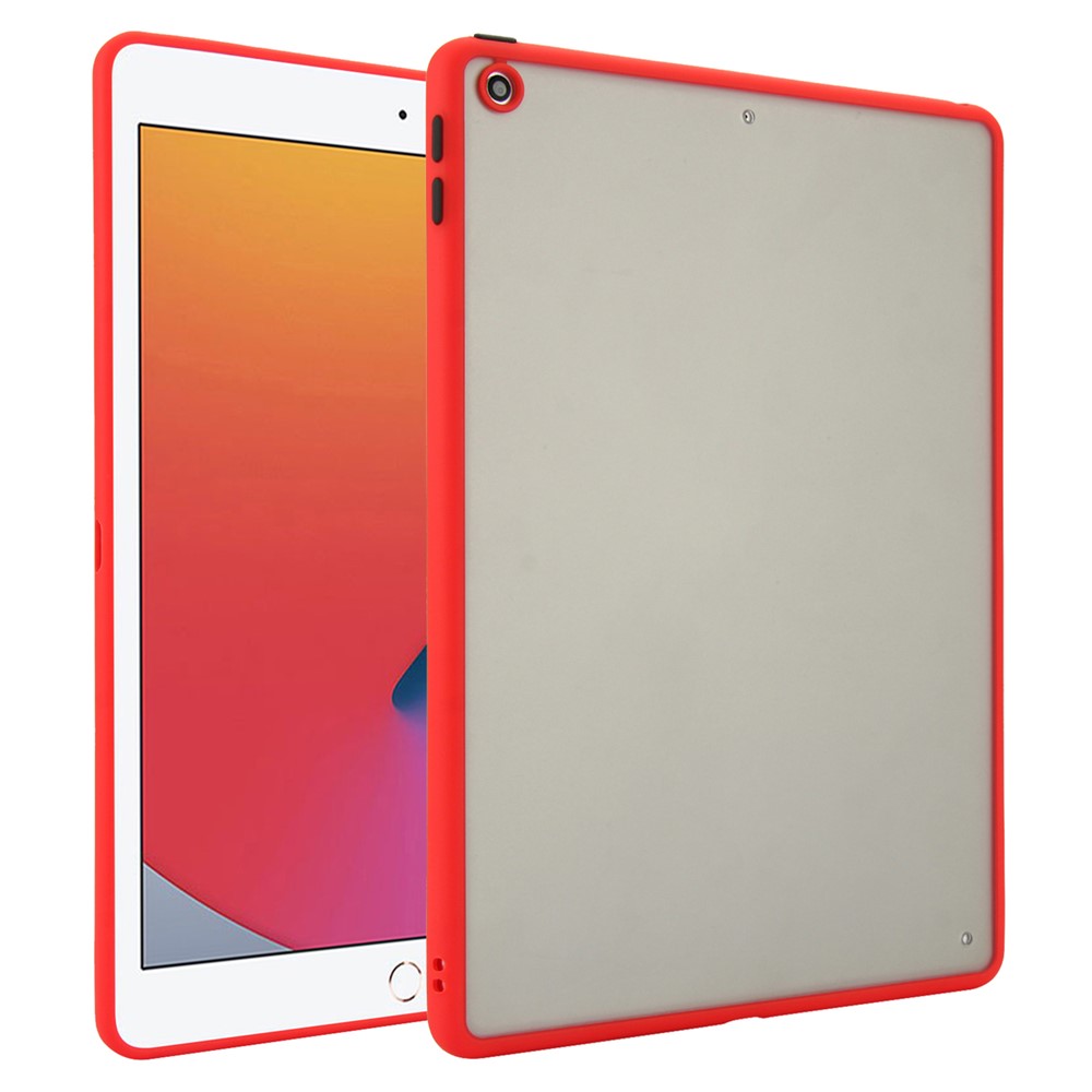 Tablet Case For iPad 10.2 (2021) / (2020) / (2019) Skin Touch Matte Acrylic TPU Shockproof Cover - Red