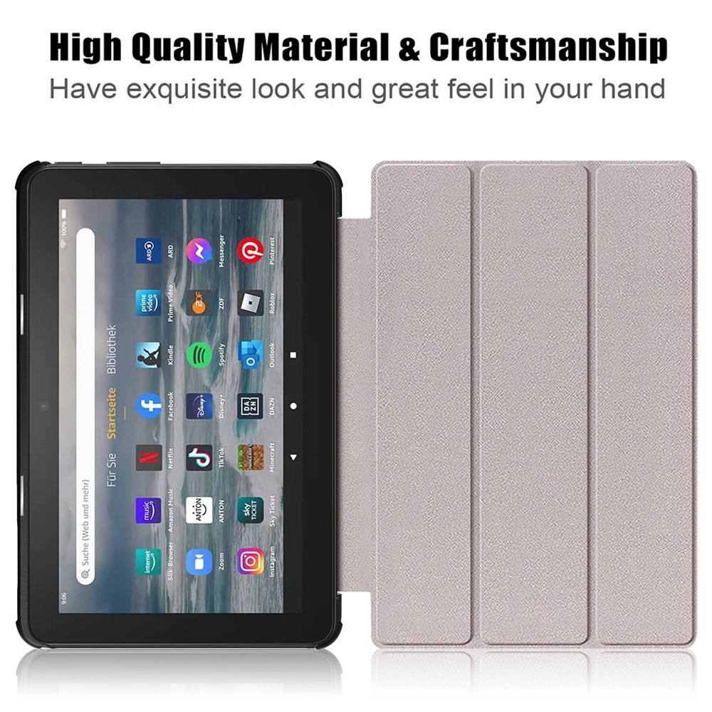 For Amazon Fire 7 (2022) Pattern Printed Protective Case PU Leather Anti-Drop Tablet Cover with Trifold Stand - Fantasy Deer-3