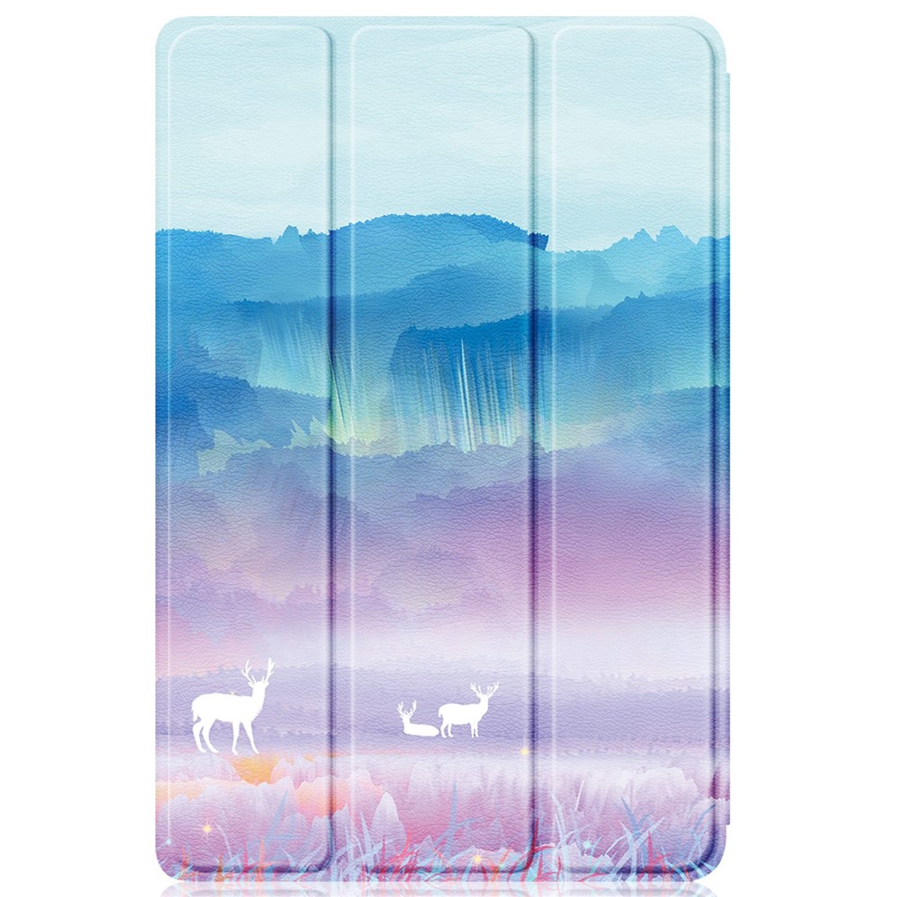 For Amazon Fire 7 (2022) Pattern Printed Protective Case PU Leather Anti-Drop Tablet Cover with Trifold Stand - Fantasy Deer-8