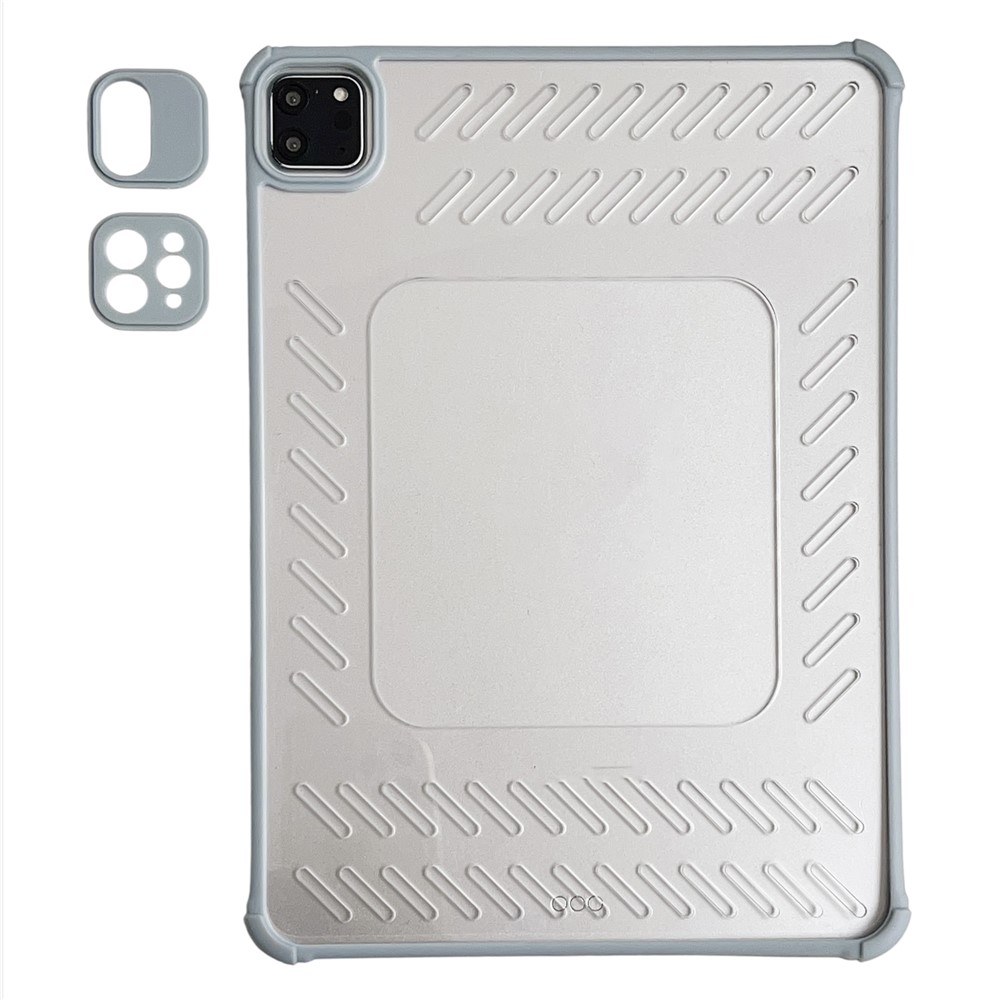 For iPad Air (2022)  /  (2020) Case Hollow Frameless Ventilated TPU Acrylic Clear Tablet Cover - Blue