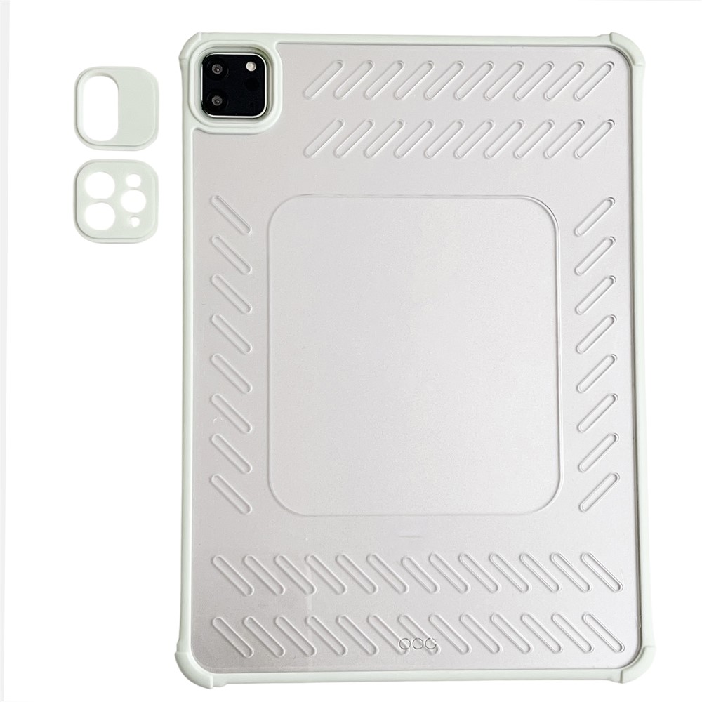 For iPad Air (2022)  /  (2020) Case Hollow Frameless Ventilated TPU Acrylic Clear Tablet Cover - Light Green