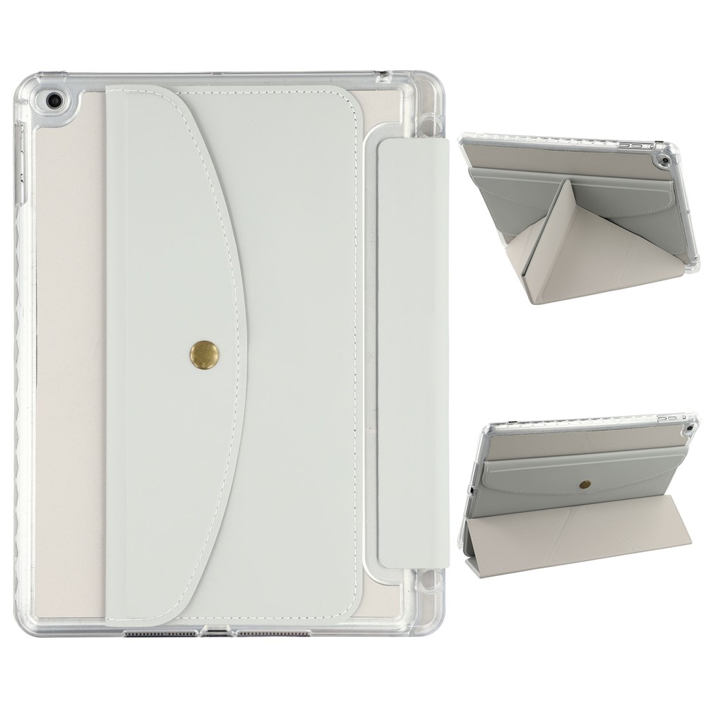 Smart Tablet Case For iPad 9.7-inch (2018) / (2017) / Air 2 / Air (2013) Origami Stand Wallet PU Leather Cover with Pencil Slot - Grey