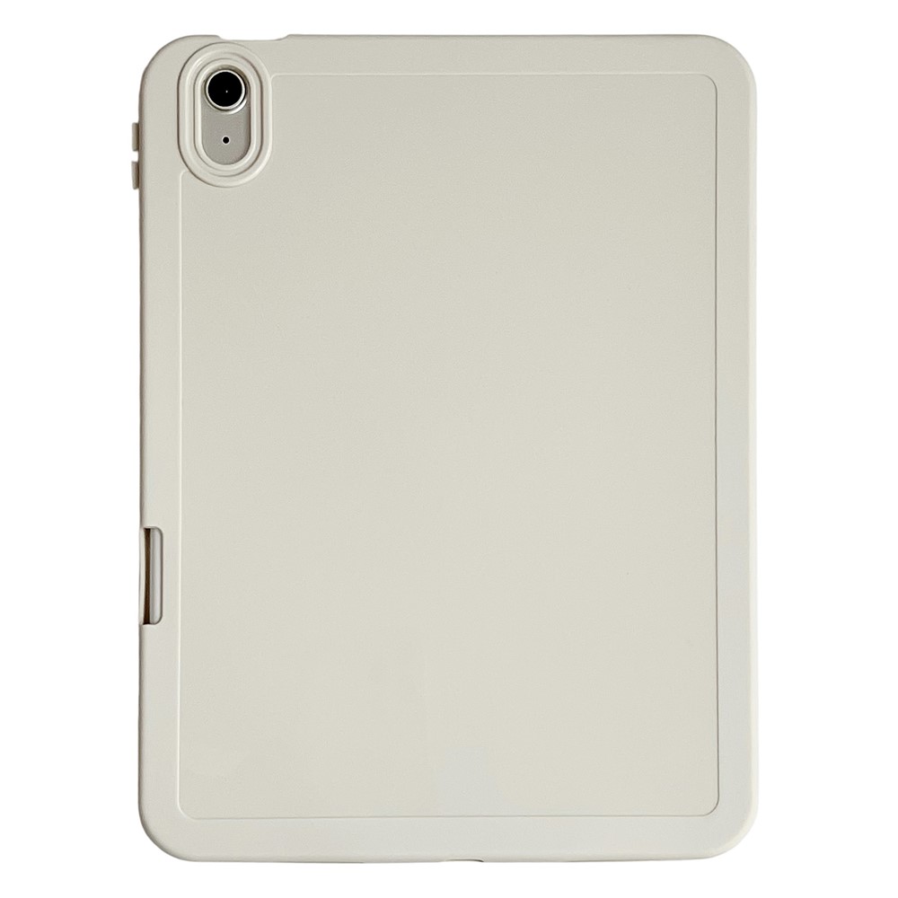 For iPad (2025)  /  10.9 (2022) Case Shockproof Soft TPU Tablet Cover with Pencil Holder - White