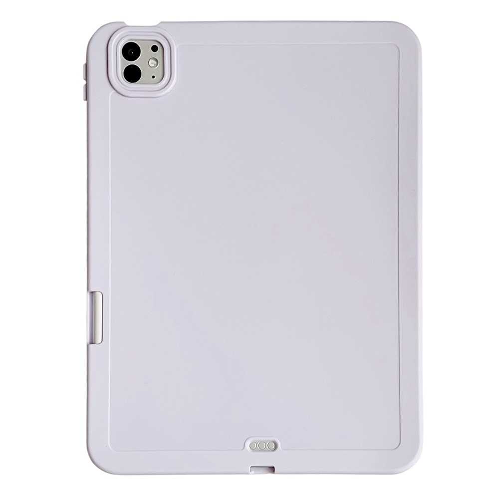 For iPad Pro 11 (2025) / 11 (2024) Case Shockproof Soft TPU Tablet Cover with Pencil Holder - Purple