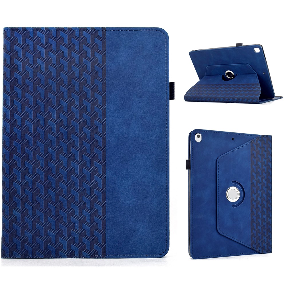 Tablet Case For iPad 10.2 (2020) / (2019) / Air 10.5 inch (2019) / Pro 10.5-inch (2017) Rotating Stand Building Block Imprinted Leather Cover - Blue