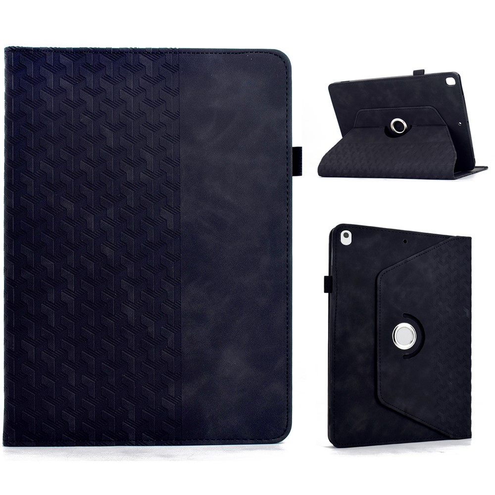 Tablet Case For iPad 10.2 (2020) / (2019) / Air 10.5 inch (2019) / Pro 10.5-inch (2017) Rotating Stand Building Block Imprinted Leather Cover - Black