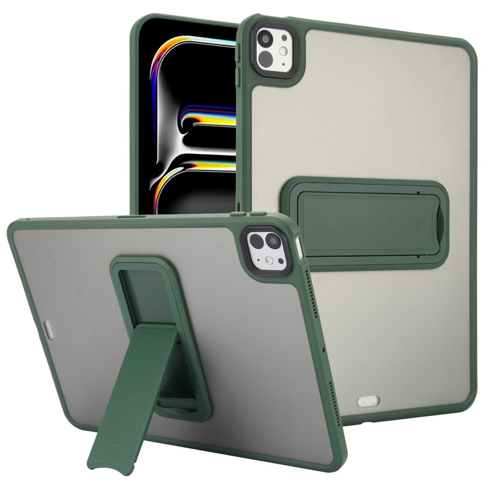 For iPad Pro 13 (2025) / 13 (2024) Case with Kickstand TPU + PC Skin-Touch Tablet Cover - Green