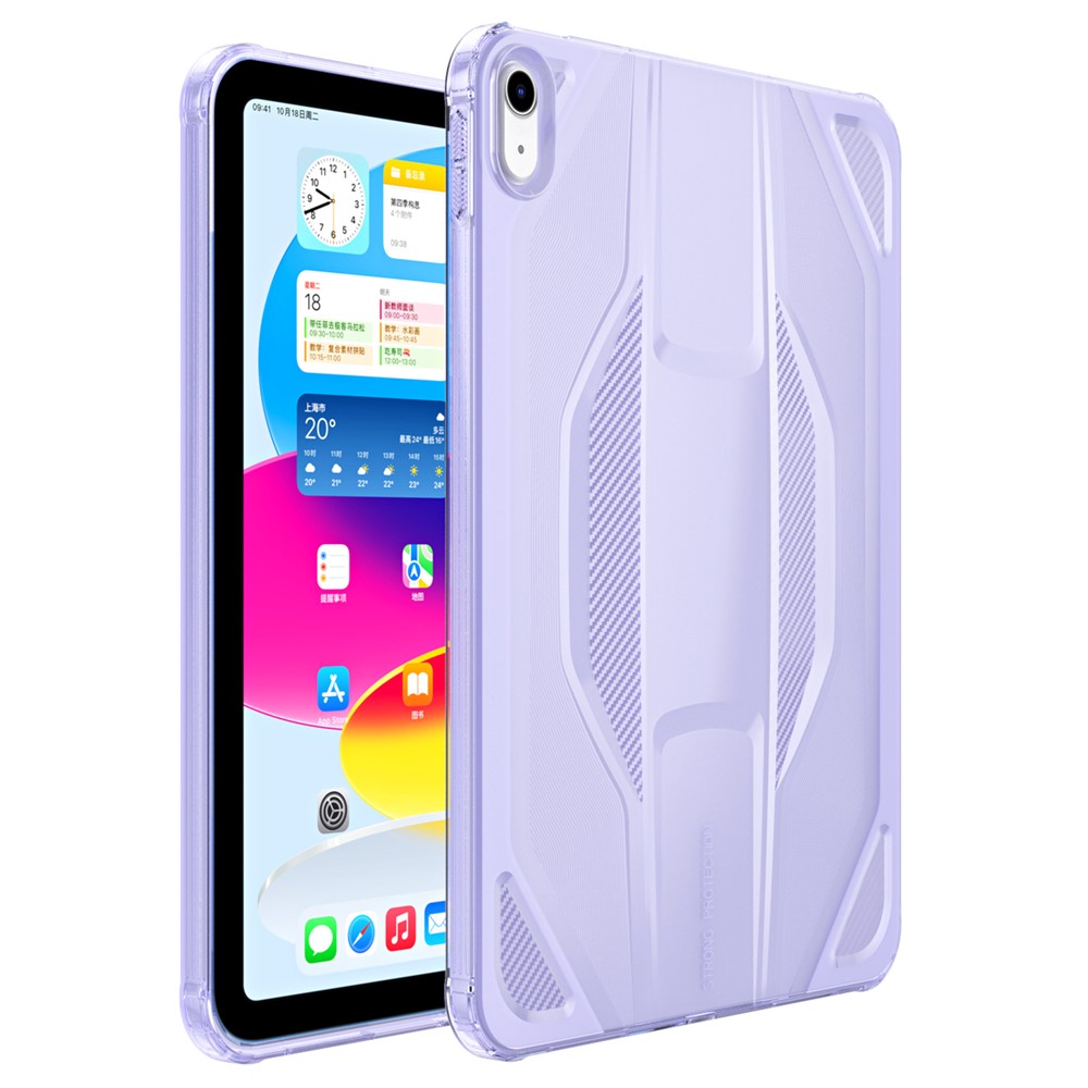 For iPad (2025) / iPad 10.9 (2022) Case Anti Drop Clear TPU Tablet Cover - Transparent Purple